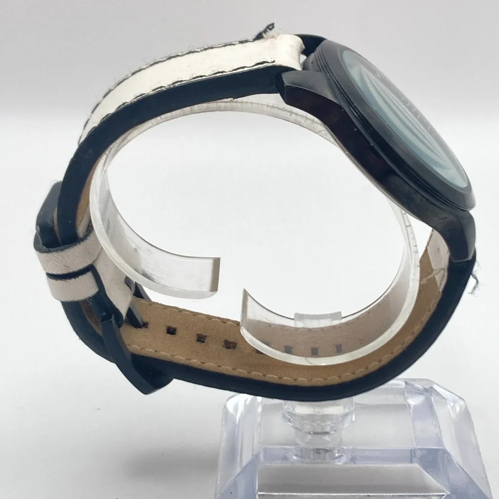 Fossil Relic Men's Watch 41mm Black Date Leather 50M ZR77254 New Battery 9.5